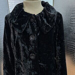 Sutton Studio Women's Black Velour Jacket Size 14